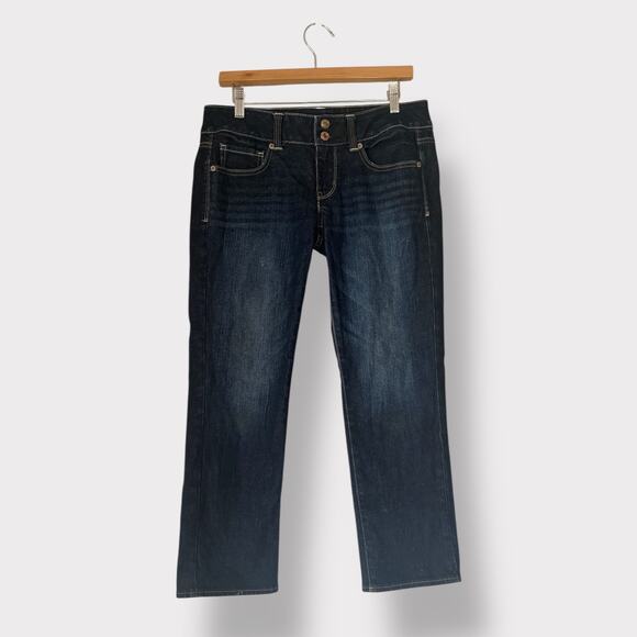 Y2k American Eagle Low Rise Artist Crop Dark wash size 6 - Picture 1 of 5